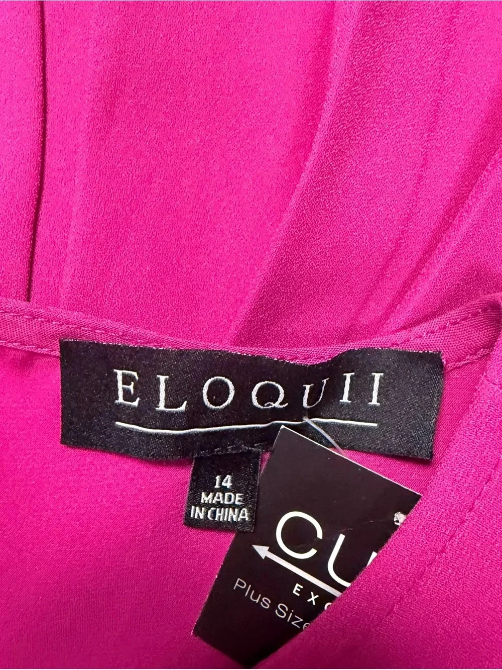 ELOQUII Pink Pleated Hem Peplum Top - Size 14
